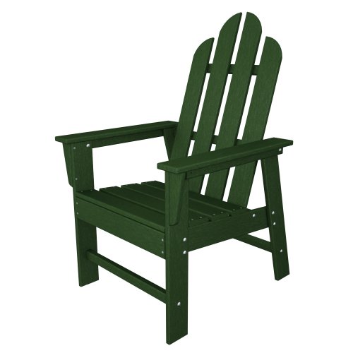 Polywood Outdoor Furniture Long Island Dining Chair, Green-Recycled Plastic Materials