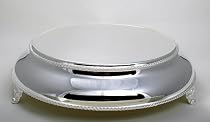 Round 18" Beaded Wedding Cake Stand Silver Plated