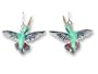 Rofous Hummingbird Sterling Silver and Enamel Earrings