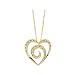 14K Yellow Gold 1/4 ct. Diamond Heart Pendant with Chain