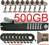 USA Security Store -- CCTV 9 Channels Security Surveillance DVR Digital Video Recorder System Built-in 500GB HDD with 9 Sharp CCD Day/Night Vision Bullet Color Cameras, Included 9x65FT video cables and Power disdributor box KIT. Supports Network Remote Viewing Over Internet, Windows IE.