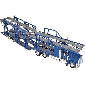 New Ray Die-Cast Truck Replica - International 9900IX Double Deck Car Carrier, 1:32 Scale, Model# 13473