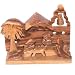 Wood Nativity Scene - one piece (9.5x7 cm or 3.5x2.5") Ornament
