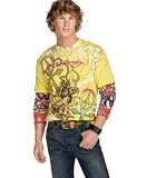 Ed Hardy Peace Cross Platinum Flocked Double Tattoo Sleeve T-Shirt