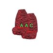 Set of 2 Universal-fit Animal Print Front Bucket Seat Cover - Zebra Red