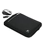 Logitech 10 Zoll Kinetik Notebook Tasche + V220 optische Notebook Maus schnurlos