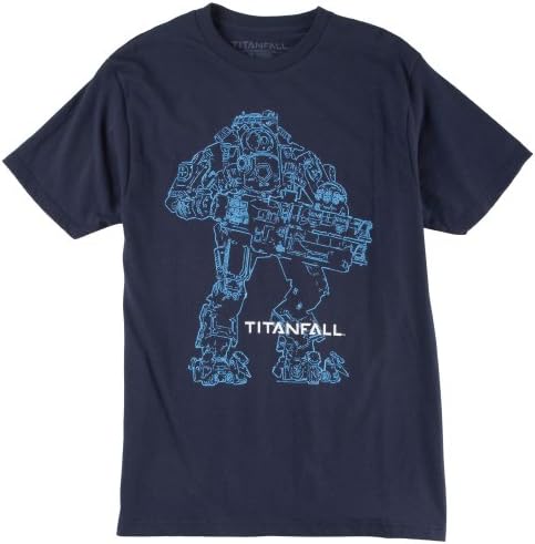 Titanfall Mens Atlas Titan T-Shirt Large Navy blue