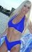 Royal Blue Halter Bra and Moderate Coverage Twist Bottom
