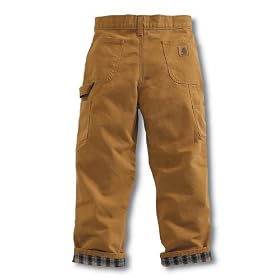 Buy Carhartt Boys Pants Flannel Lined Duck 16 Brown YYB111 by Carhartt
