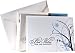 Hand-printed Elegant Letterpress Holiday Card, Best Wishes for the Holidays, with Reed Plate-cut Illustration, Cerulean and Navy on White, Set of Ten Cards and Envelopes