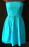 Juniors Gauze Smocked Babydoll Tube Top Cover Up. Sizes S-XL (4 Colors)
