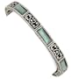Mother of Pearl & Silver Tone Etched Metal Stretch Bracelet