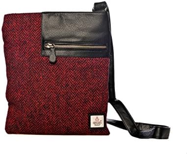 Stunning Authentic Herringbone Harris Tweed Medium Cross Body Bag