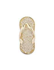 Slipper Pendant with Diamonds in 14K Yellow Gold - 29mm