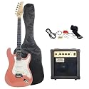 Austin Bazaar 39 Inch Metallic Pink Electric Guitar Beginner Kit with 10 Watt Amp