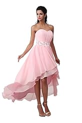 Corset   Waistline High-Low-Hem Chiffon/Polyester Beaded Crystals Crystal Prom Dress 