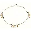 Ankle Bracelet Pair Silver Gemstone 10.50 inches (gnklt005)