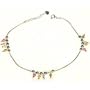 Ankle Bracelet Pair Silver Gemstone 10.50 inches