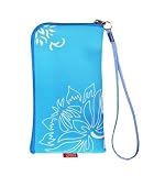 Neopren Zipper Tasche Handytasche FLOWER BLAU mit Blumenmuster für Motorola Atrix 4G Huawei Ideos X3 RIM Blackberry Bold 9700 9780 Curve 8520 Storm 2 9520 9550 Nokia C5 C5-03 C6 C7 N78 N79 N8 N97 E71 E72 X6 5228 5230 5250 5800 XpressMusik X3-02 Touch and Type Google NEXUS S Samsung i5800 Galaxy 3 i9000 Galaxy S i9100 Galaxy S 2 S5230 S5260 Star 2 II S5570 Galaxy MINI S5620 Monte S8000 Jet S8500 Wave S8530 Wave 2 S5830 Galaxy Ace 525 533 723 LG KP500 Cookie KM900 Arena KM570 Arena II Apple iPhone 3G 3GS 4 4S HTC Desire HD2 Sensation Wildfire Sony Ericsson Vivaz Xperia ARC S X1 X8 X10 Reißverschluss VON BEIDEN SEITEN BEDRUCKT! – Versandkostenfrei in D -