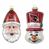 Arizona Cardinals Santa Cap and Top Hat Snowman Ornaments