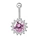 Calors Vitton Navel Jewelry Gold Plated Round Cut CZ Diamond Body Piercing Belly Rings