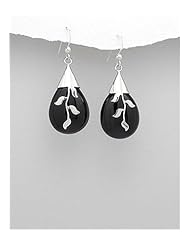 Onyx Earrings In 92.5 Sterling Silver