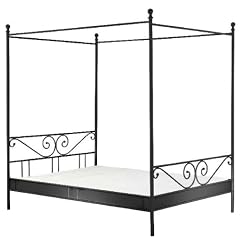 Himmelbett Doppelbett Pep� schwarz matt, 140 x 200