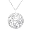 One of a Kind 5/8ct TW Round Diamond Pendant in 18k White Gold