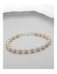 Fresh Water Pearls Bracelet In 92.5 Sterling Silver