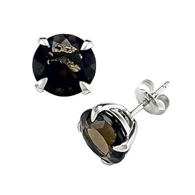 6.00 cttw Genuine Smoky Quartz Earrings by Effy CollectionŽ in 14k White Gold by