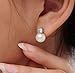 Women White 8-9mm Freshwater Pearl Cubic Zirconia Stud Earrings 925 Sterling Silver by Joyfulshine
