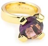 Trina Turk Jewelry Topaz Solitaire Ring in Gold Plated with Topaz, Size 7