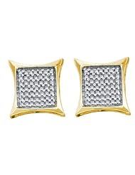 Real Diamond Earrings 0.66CTW DIAMOND INVISIBLE EARRINGS Yellow-gold 14K