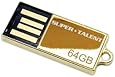 Super Talent Pico-C 64 GB Gold Limited Edition USB 2.0 Flash Drive, Rugged and Water Resistant (STU64GPCG)