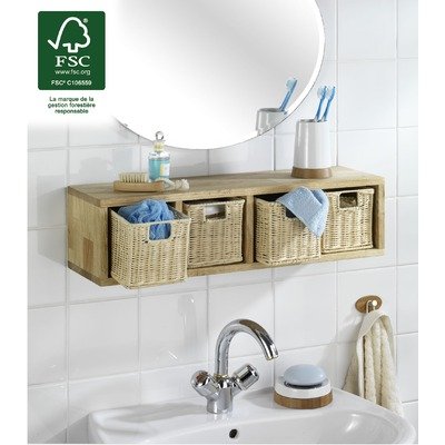 Wenko 8273500 Wandregal 4 K&ouml;rbe Nordic, rechteckig FSC
