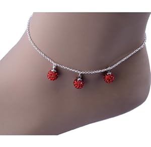 Kadima Swarovski Elements Crystal Disco Ball 8mm Bracelet,Bracelet Length 8.5 Inches,Lt.Siam