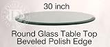 Glass Table Top: 30" Round, 3/8" Thick, Beveled Edge, Tempered Glass