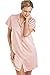 Camille Womens Luxurious Knee Length Pink Satin Nightshirt