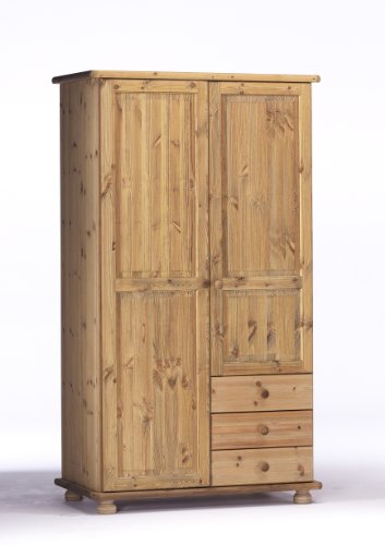 Steens 15931230 Kleiderschrank Henrik 188 x 105 x 60 cm Kiefer massiv, gelaugt ge&ouml;lt