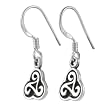 Sterling Silver Celtic Swirl Design Shepherds Hook Earrings