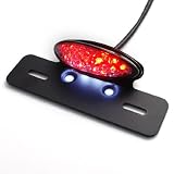 Clear Lens 12V LED White Red Motorcycle Brake Tail Light Lamp Integrated Number... by Astra Security