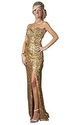 Slit Sequined Bridesmaid Dress 