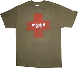 MASH 4077th Distressed Red Cross M*A*S*H t-shirt Green
