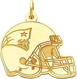 14K Gold NFL New England Patriots Football Helmet Charm