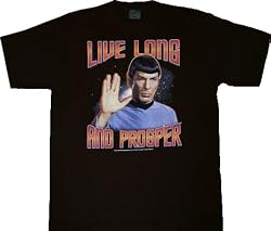 Star Trek Live Long and Prosper Black T-shirt Tee