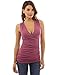 PattyBoutik Women's V Neck Ruched Side Tank Top