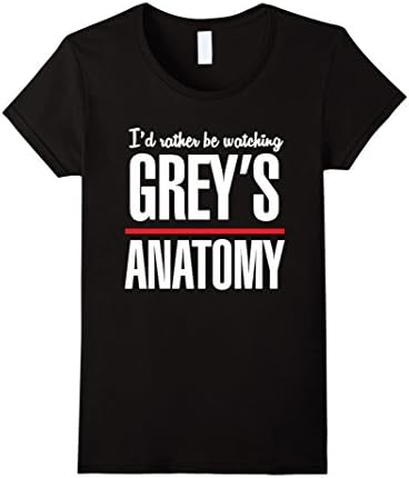 Women's I'd rather be watching grey anatomy t shirt Small Black