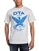 DTA SECURED BY ROGUE STATUS Men's Birdshow Tee, Silver/Blue, Medium