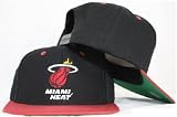 Miami Heat Snapback Black / Red Two Tone Adjustable Plastic Snap Back Hat / Cap