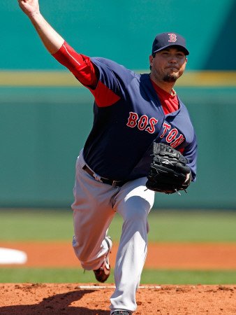 Boston Red Sox v Pittsburgh Pirates, BRADENTON, FL - MARCH 13: Josh Beckett Photographic Poster Print by J. Meric, 9x12